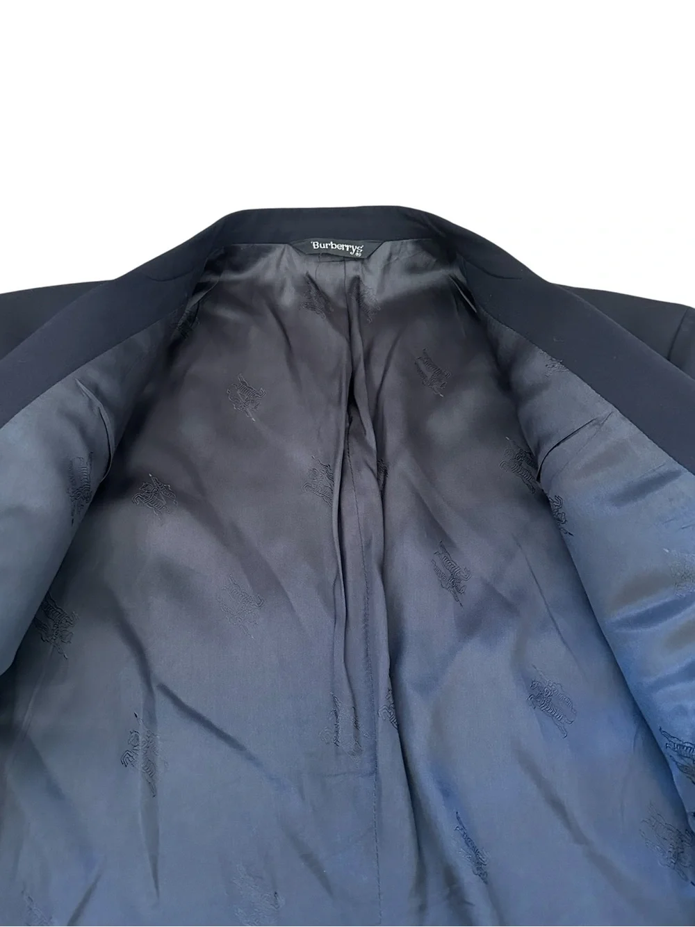 Burberry navy blue vintage Double-Breasted Wool Blazer with Gold Buttons